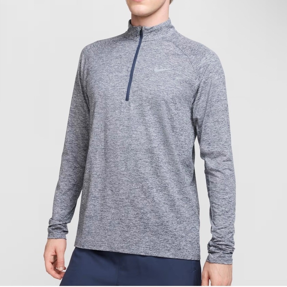 Nike Dri-FIT Element Half‎ Zip Running Top Men's XL Gray Long Sleeve Thumbholes